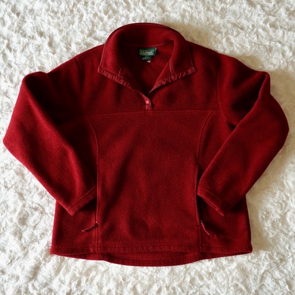 L.L. Bean Vintage 90s Fleece Sweater PolarTec High Neck 1/4 snap Women M - Picture 1 of 11